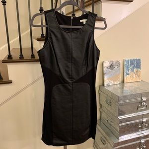 Leather accent Little Black Dress
